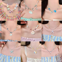 Ocean-Inspired Seashell Starfish Fish Pendant Necklace