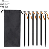 Deluxe Aluminum Alloy Tent Stakes, 23cm Heavy-Duty Windproof Ground Pegs with Rope for Outdoor Camping and Canopies