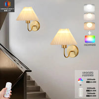 Wireless Charging RGB Wall Sconce with Remote Control and Timer, 15 Colors, Detachable Bulb for Living Room Bedroom