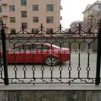 Wrought Iron Outdoor Fence Panel for Schools and Residential Areas, Heavy-Duty Cast Iron Barrier, Black