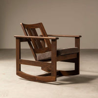 American Country Style Solid Wood Rocking Chair for Living Room, Patio, and Balcony