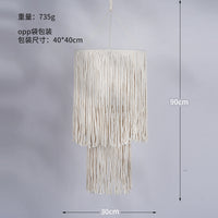 Bohemian Macrame Woven Cotton Rope Lampshade for Pendant Light, Restaurant Bar, Hotel Decor