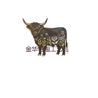 Vintage Highland Cow Floral Garden Metal Floor Sign Outdoor Decor