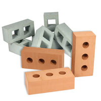Kids' Brown Three-Hole EVA Foam Building Blocks for DIY Construction Play