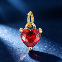 18K Gold Plated Zircon Geometric Heart Pendant for DIY Jewelry Making