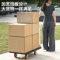 Foldable Heavy-Duty Platform Hand Truck with Wheels for Warehouse and Logistics