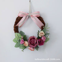 Artificial Peony Wreath, Christmas Decorative Vine Wreath, Wall Decor