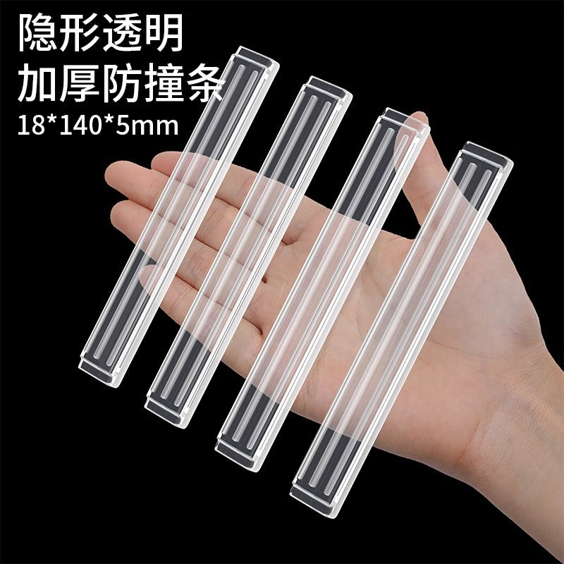 Transparent Silicone Door Handle Bumper Strips - Sound Dampening, Anti-Collision, Refrigerator Door Protection