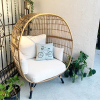 Outdoor Rattan Bird's Nest Sofa Chair for Patio Balcony Garden