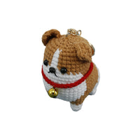 Hand-Knitted Corgi Dog Keychain Charm