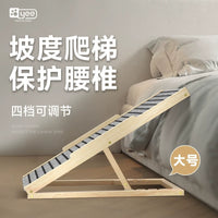 Wooden Pet Stairs Ramp for Small Medium Dogs and Cats - Foldable Bedside Ladder for Senior Pets