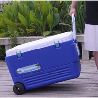 60L/80L Extra Large Insulated Food Cooler Box with Wheels for Cold Chain, Fishing, Outdoor Transport, and Refrigeration
