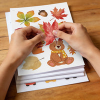 Thanksgiving Autumn Leaves Window Clings, Static Cling Glass Decals for Cabinets, Removable & Glue-Free