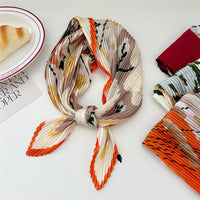 70cm Pleated Square Scarf for Women - Fashionable Necktie, Headband, or Decorative Accessory