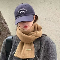 Knitted Winter Scarf for Women, Solid Color Short Neck Warmer