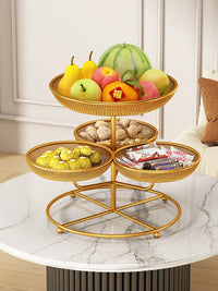 Rotating Multi-Layer Fruit Plate for Living Room Coffee Table, High-End Snack Candy Basket