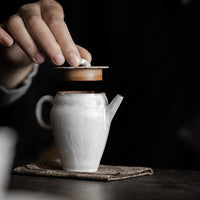 Wabi-Sabi Style Handmade Ceramic Teapot for Kung Fu Tea, Thin-Walled and Heat-Resistant