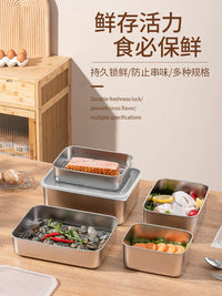 Thickened 304 Stainless Steel Food Storage Container for Refrigeration, Freezing, Commercial Use, Picnics, and Camping