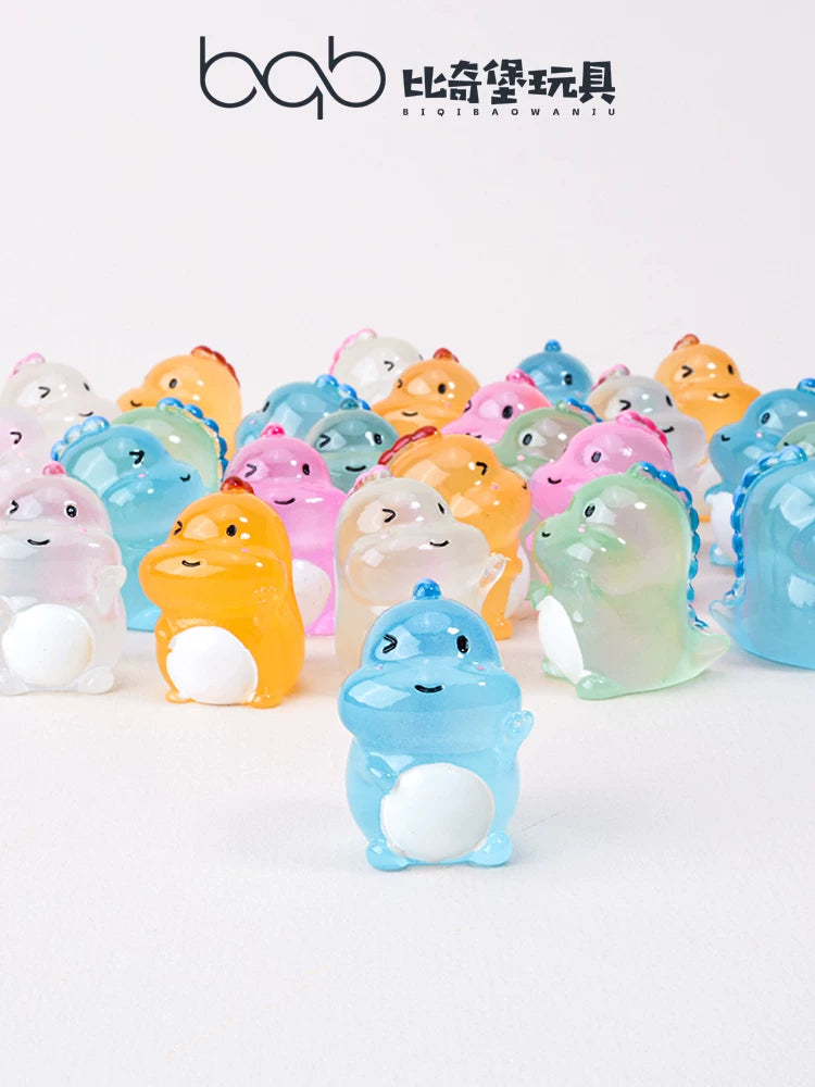 Mini Luminous Dinosaur Figurines - Glow-in-the-Dark Animal Models for Micro Landscape Decor & Gifts