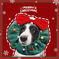 Pet Christmas New Year Scarf and Hat Set for Large Dogs