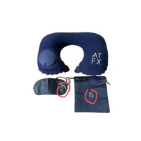 Inflatable U-Shaped Travel Neck Pillow with Eye Mask and Earplugs