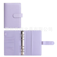 A6 Macaron PU Leather Binder Notebook with 12 Zipper Envelopes for Cash Budgeting and Planning