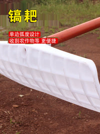 Heavy-Duty Garden Rake with Wooden Handle for Leaves and Debris