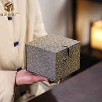 Floral Brocade Gift Box for Teapots, Silverware, and Seals - Vintage Chinese Style Storage