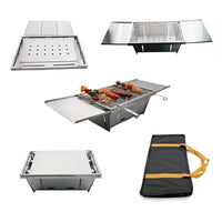 Portable Folding Stainless Steel Charcoal BBQ Grill for Home & Outdoor Camping