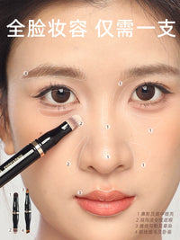 Guo Xiaoniu 4-in-1 Portable Mini Makeup Brush Set with Detachable Blending, Concealer, Lip, and Eyeliner Brushes