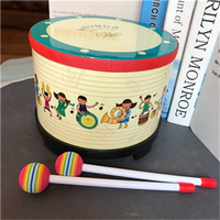 Orff Percussion Drum Set for Kids and Babies - Hand Drum, Snare Drum, Lollipop Drum with Maracas