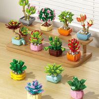 Mini Succulent Building Blocks Flower Pot Plant Toy for Girls