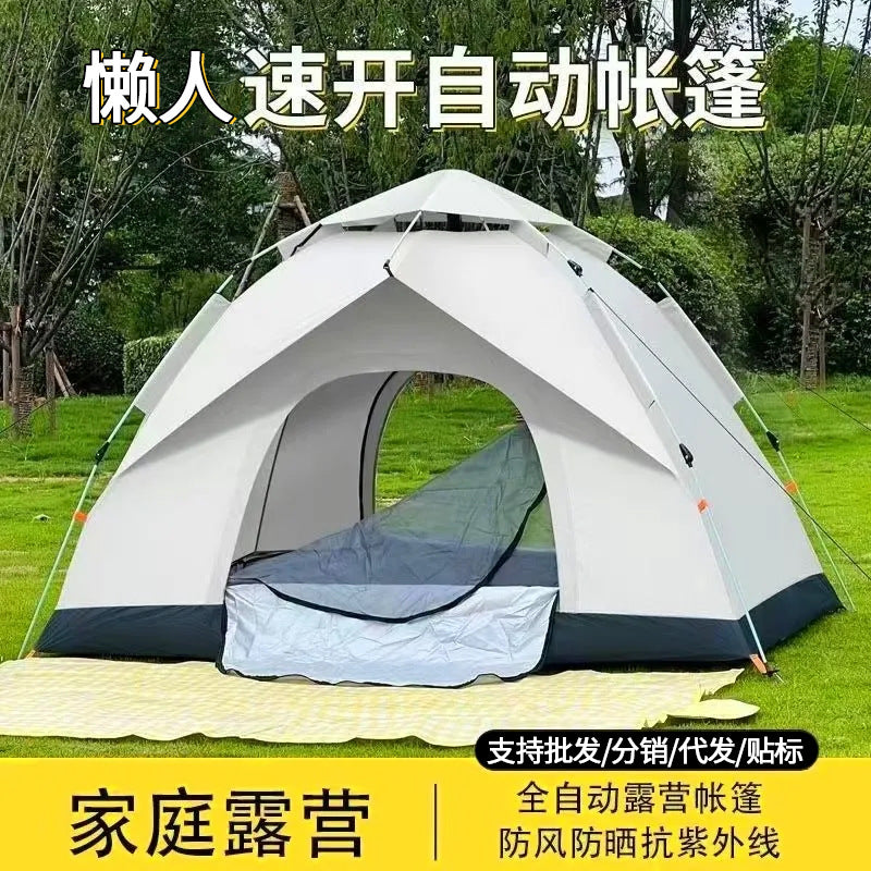Automatic Pop-Up Camping Tent for Outdoor Beach and Park Use, Waterproof and Portable