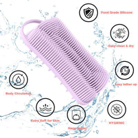 Silicone Double-Sided Bath and Shampoo Brush with Hanging Hook