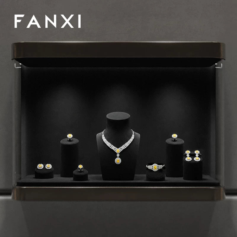FANXI Premium Jewelry Display Stands for Necklaces, Earrings, Rings, Bracelets - Mannequin Bust Showcase Organizer