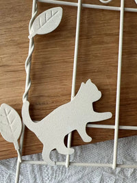 Vintage Iron Cat Arch Trellis for Garden & Balcony Decor