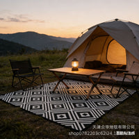 Plaid Crystal Velvet Outdoor Camping Blanket Picnic Mat Tent Decor Ground Pad