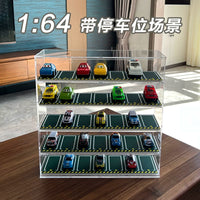 Acrylic Toy Car Display Case with Parking Slot Base for Model Cars