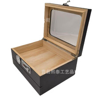 Wooden Cigar Humidor Box with Transparent Lid