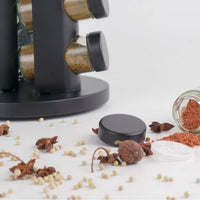 360° Rotating Spice Rack with Jars, Multi-Layer Stainless Steel Kitchen Seasoning Organizer