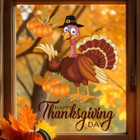 Thanksgiving Turkey Window Clings Autumn Harvest Party Decor Static Stickers