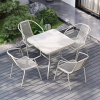 Wrought Iron Outdoor Table and Chair Set Rattan Balcony Small Garden Courtyard Coffee Table Three-Piece Set Modern Minimalist
