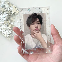 Shining Star 3-inch Acrylic Card Holder, Magnetic Photo Frame & Display Stand for Polaroid & Small Cards