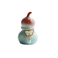 Jingdezhen Glazed Gourd Rotating Ceramic Ornament for Tea Ceremony