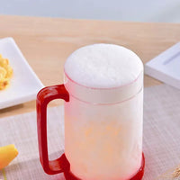 450ml Double Wall Freezer Beer Mug with Handle, Colorful Gel-Filled Chilling Cup