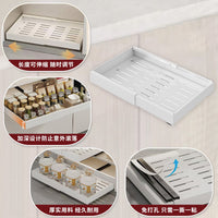 Pull-Out Under-Sink Cabinet Organizer Rack, Expandable Dish Bowl Spice Storage Basket for Kitchen
