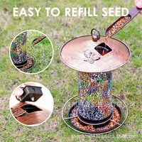 Solar Powered Hanging Bird Feeder Lantern for Outdoor Garden Decor, Waterproof Vintage Style
