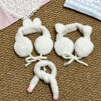 Doll Clothes Accessories: 20cm Cotton Doll Cat/Rabbit Earmuffs & Scarves