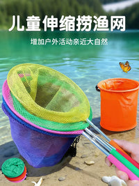 Kids' Telescopic Fishing Net with Folding Bucket for Outdoor Play