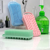 Silicone Double-Sided Bath and Shampoo Brush with Hanging Hook
